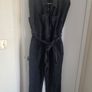 Current Air Navy Denim Jumpsuit